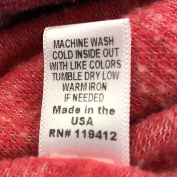 MONROW Supersoft Crewneck Sweatshirt  XS Vintage Red Pullover Beach Sweater - Picture 7 of 7